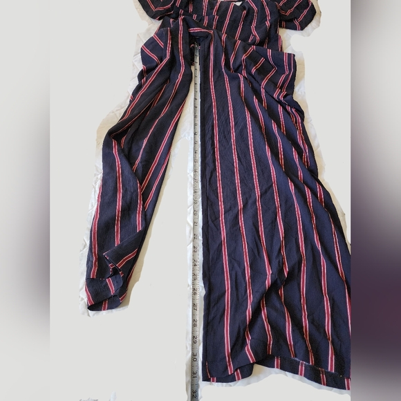 Windsor Navy Jumpsuit with Red and White Stripes (sz small) - Picture 8 of 10